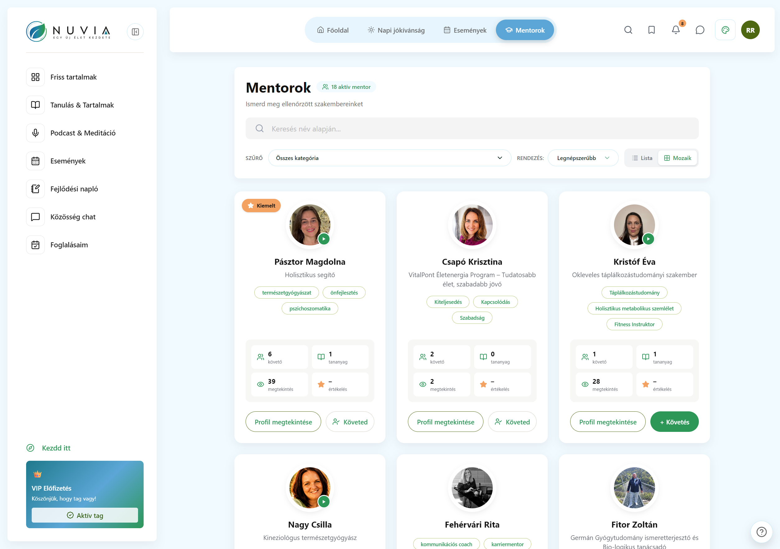 A Nuviaworld platform – Mentor profil